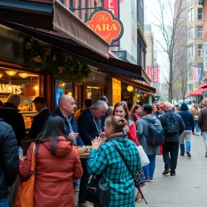 Diverse dishes from local restaurants during a food tour in Grand Rapids