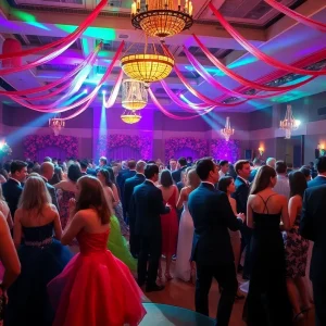 Students celebrating at a Grand Rapids high school prom event