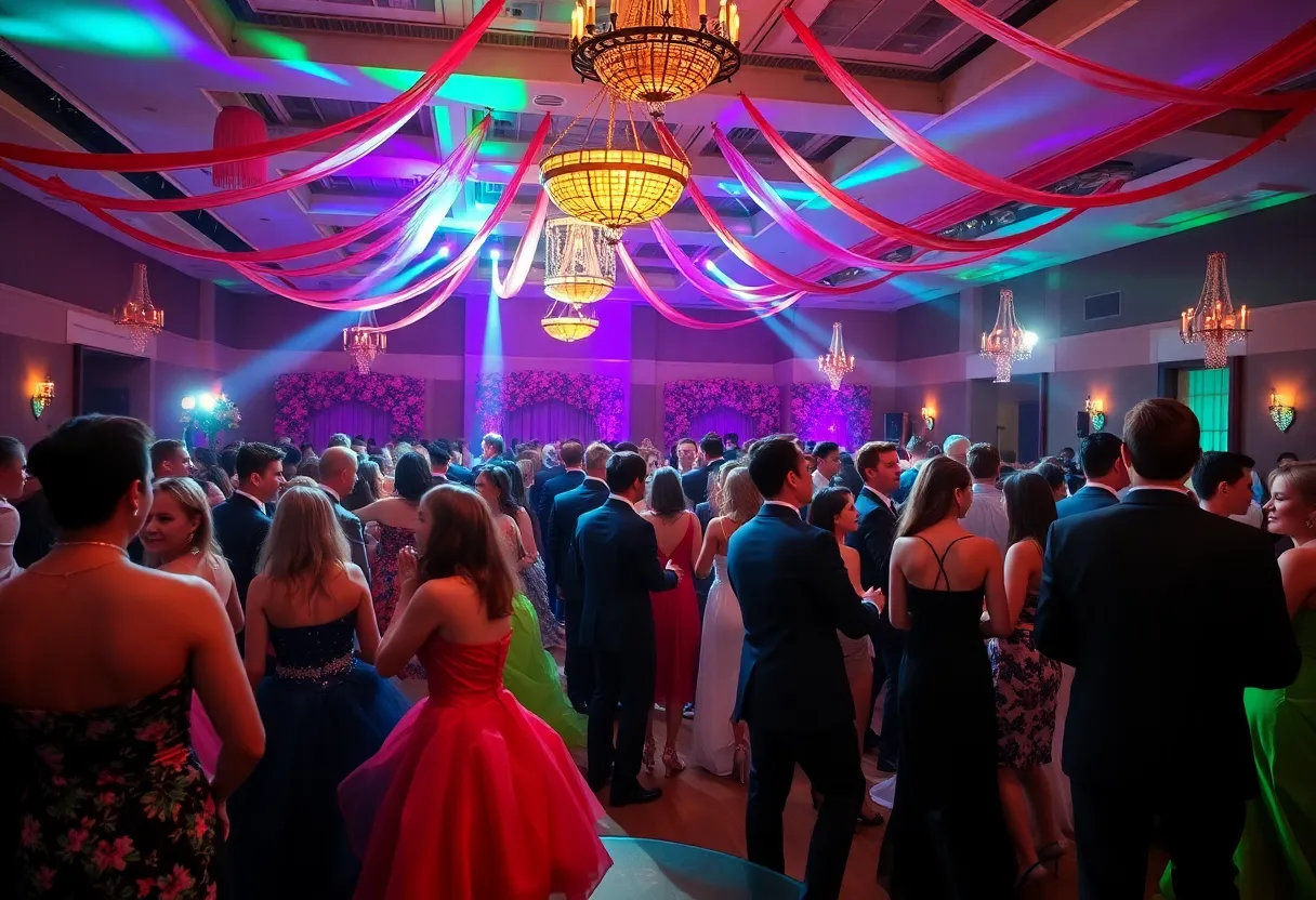 Students celebrating at a Grand Rapids high school prom event