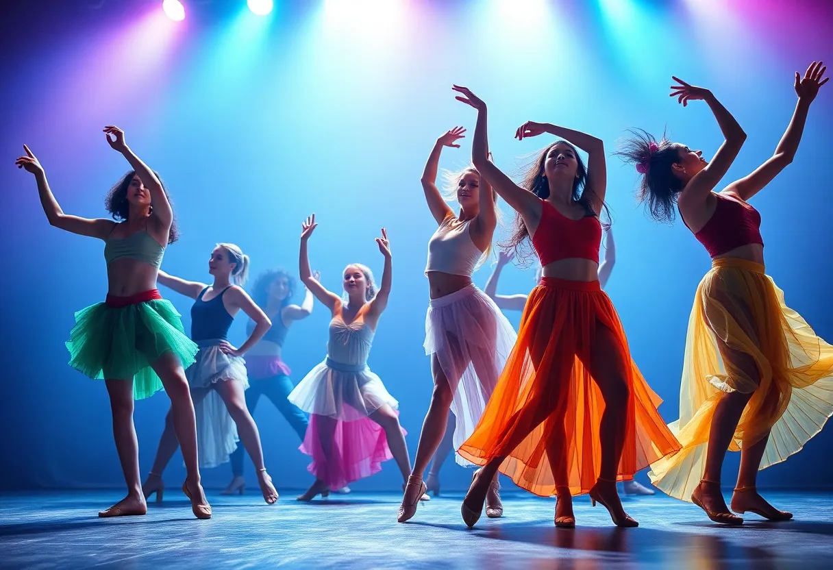 Dancers performing in GVSU's Moiré Patterns showcase