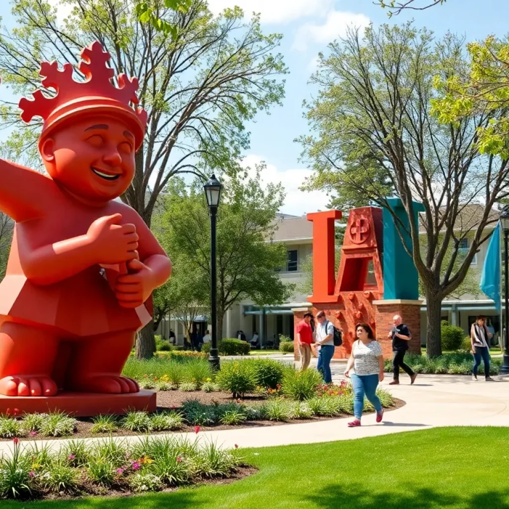 Creative sculpture in Heritage Hill Park, Grand Rapids