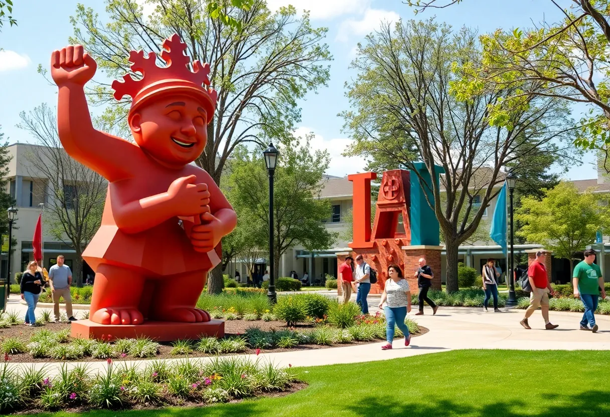 Creative sculpture in Heritage Hill Park, Grand Rapids