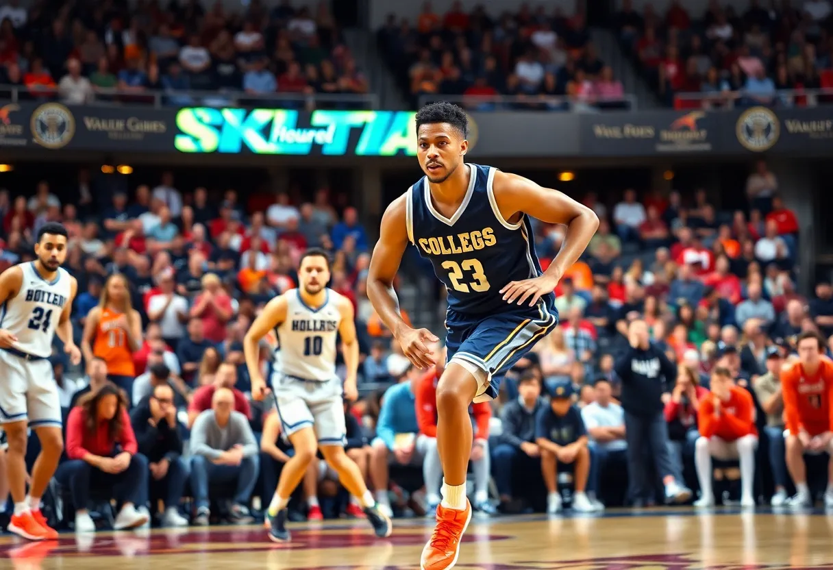 Kaden Brown playing basketball during a game