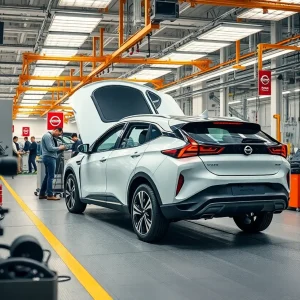 Nissan Wuhan plant showcasing vehicle assembly line
