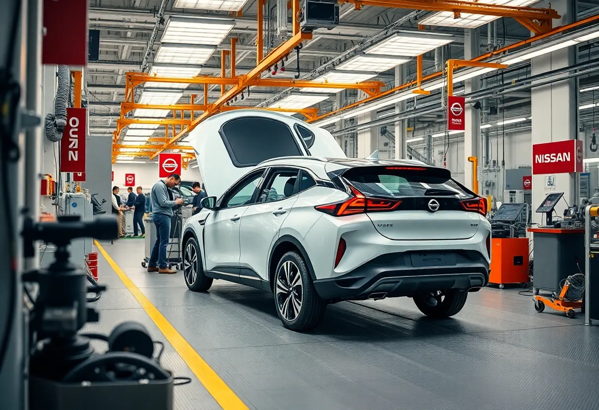 Nissan Wuhan plant showcasing vehicle assembly line