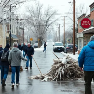 Petoskey community members and businesses supporting recovery efforts after ice storm.