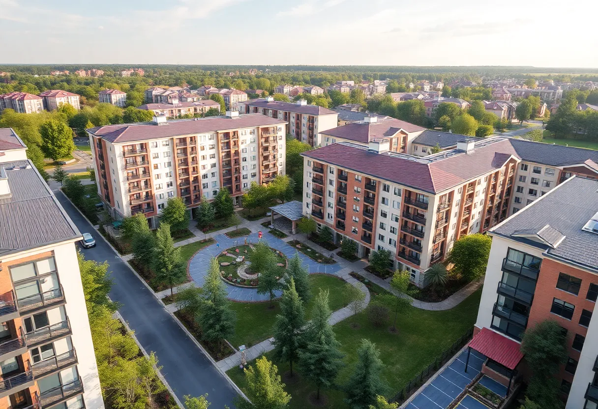 A rendering of the housing development project in Plainfield Township