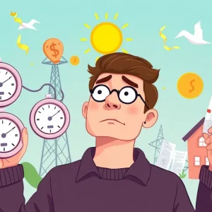 Conceptual illustration of rising energy costs