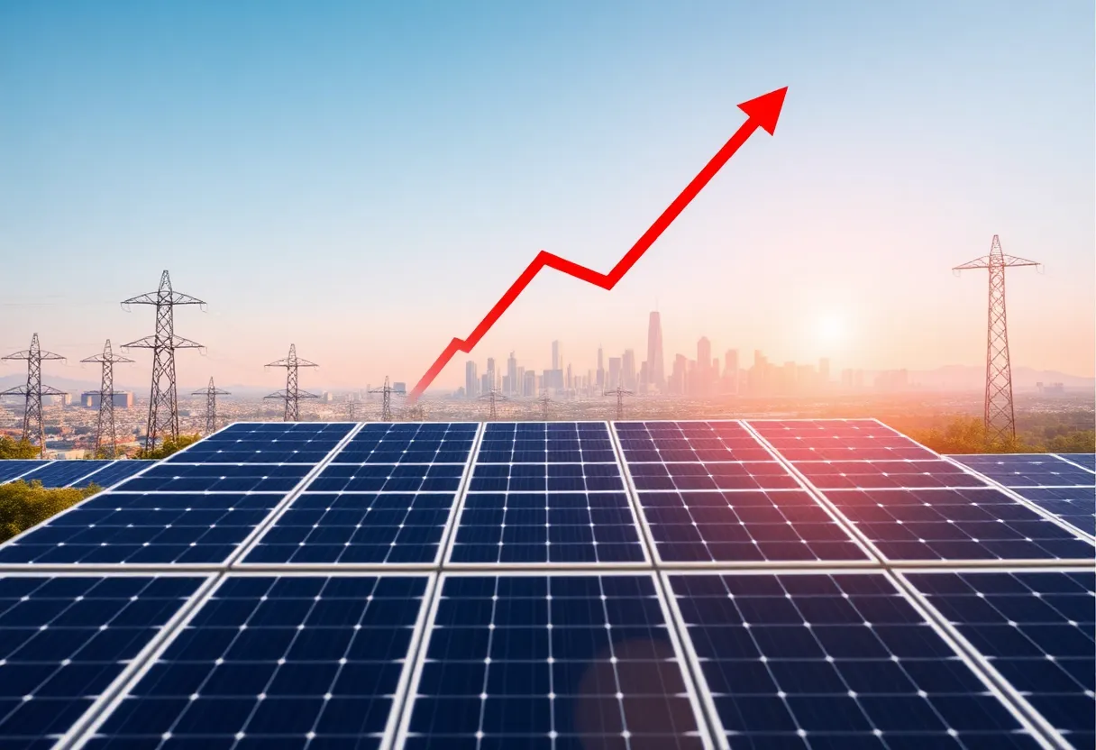 Illustration depicting the impact of new solar tariffs on the industry.