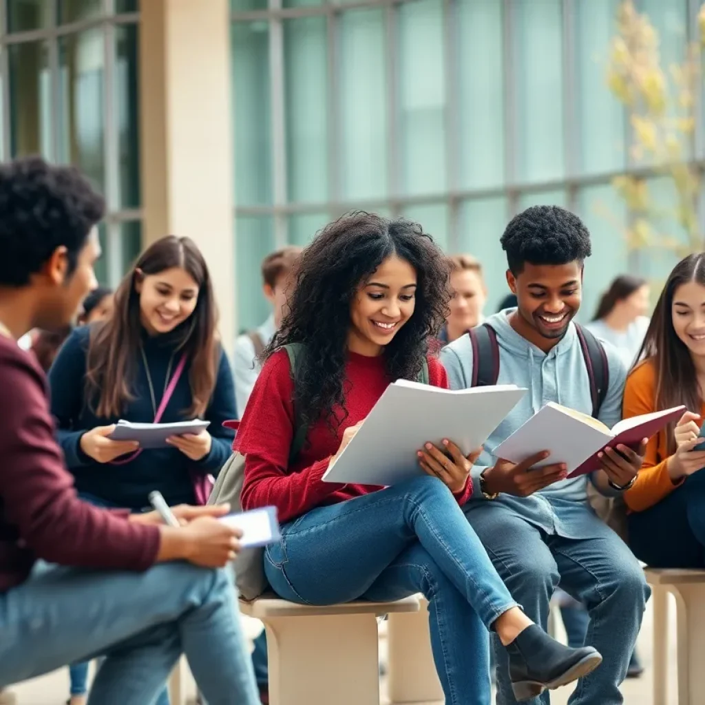 Students participating in campus activities at Grand Rapids Community College