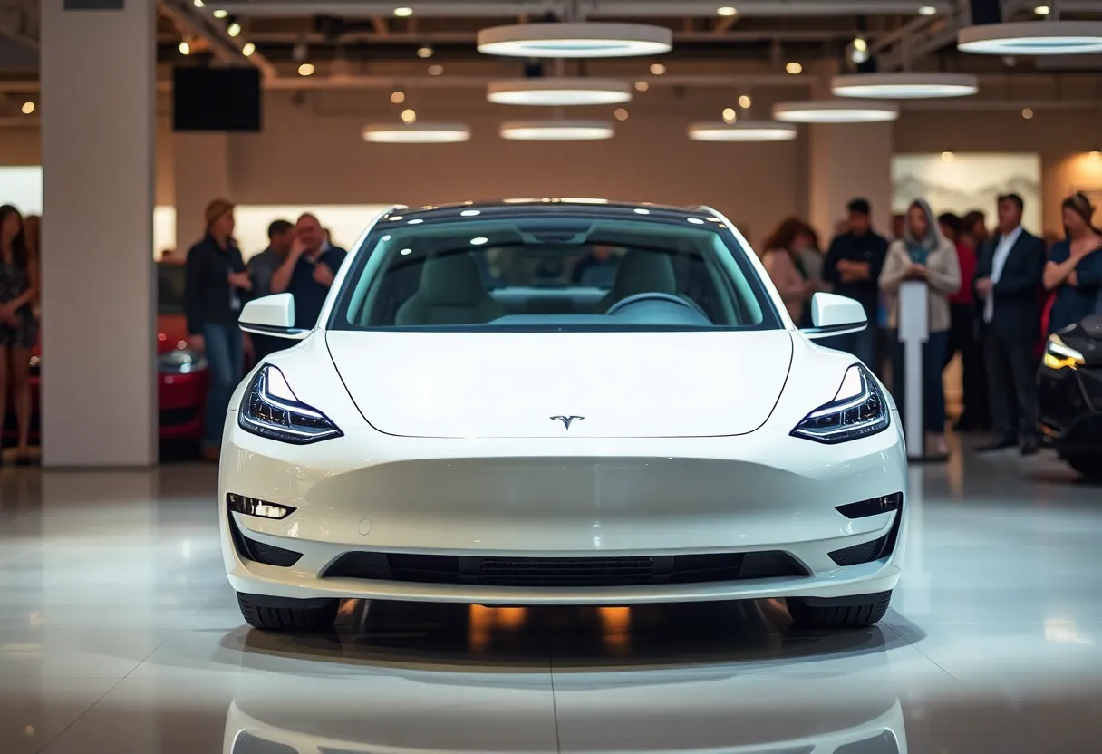Tesla showroom displaying concerns about the company's future