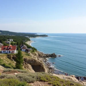 Scenic view of Traverse City, Michigan, featuring Sleeping Bear Dunes