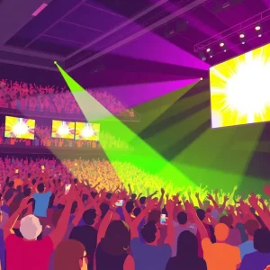 A packed concert at Van Andel Arena with fans enjoying the show