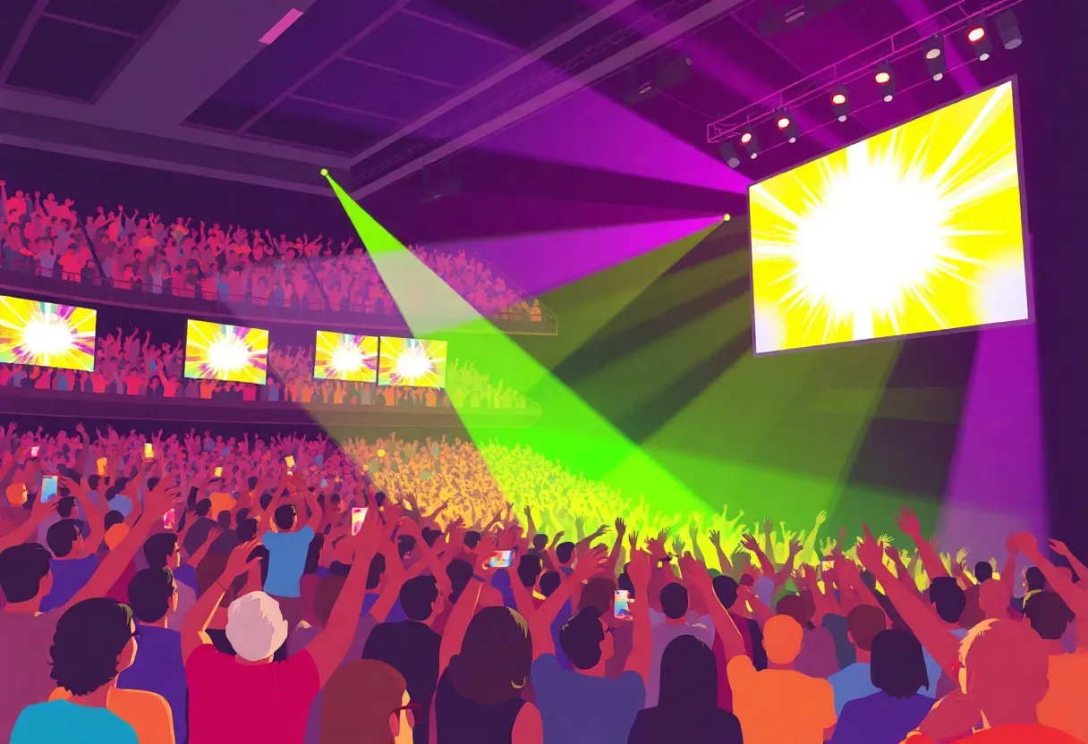 A packed concert at Van Andel Arena with fans enjoying the show
