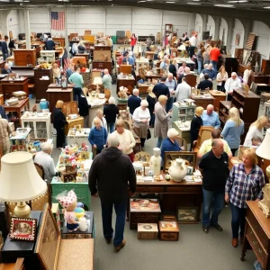 Crowd at YMCA White Elephant Sale in Grand Rapids