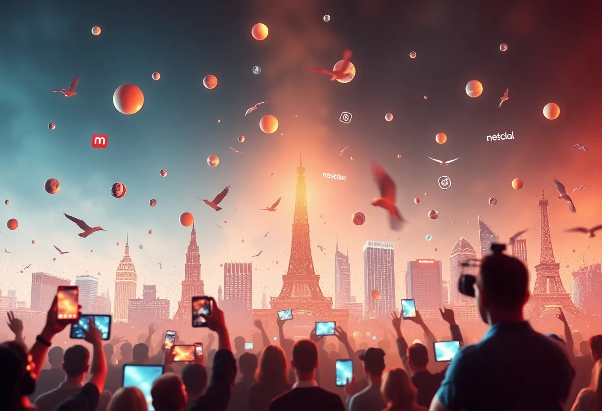 Visual representation of a bidding war in the social media industry.