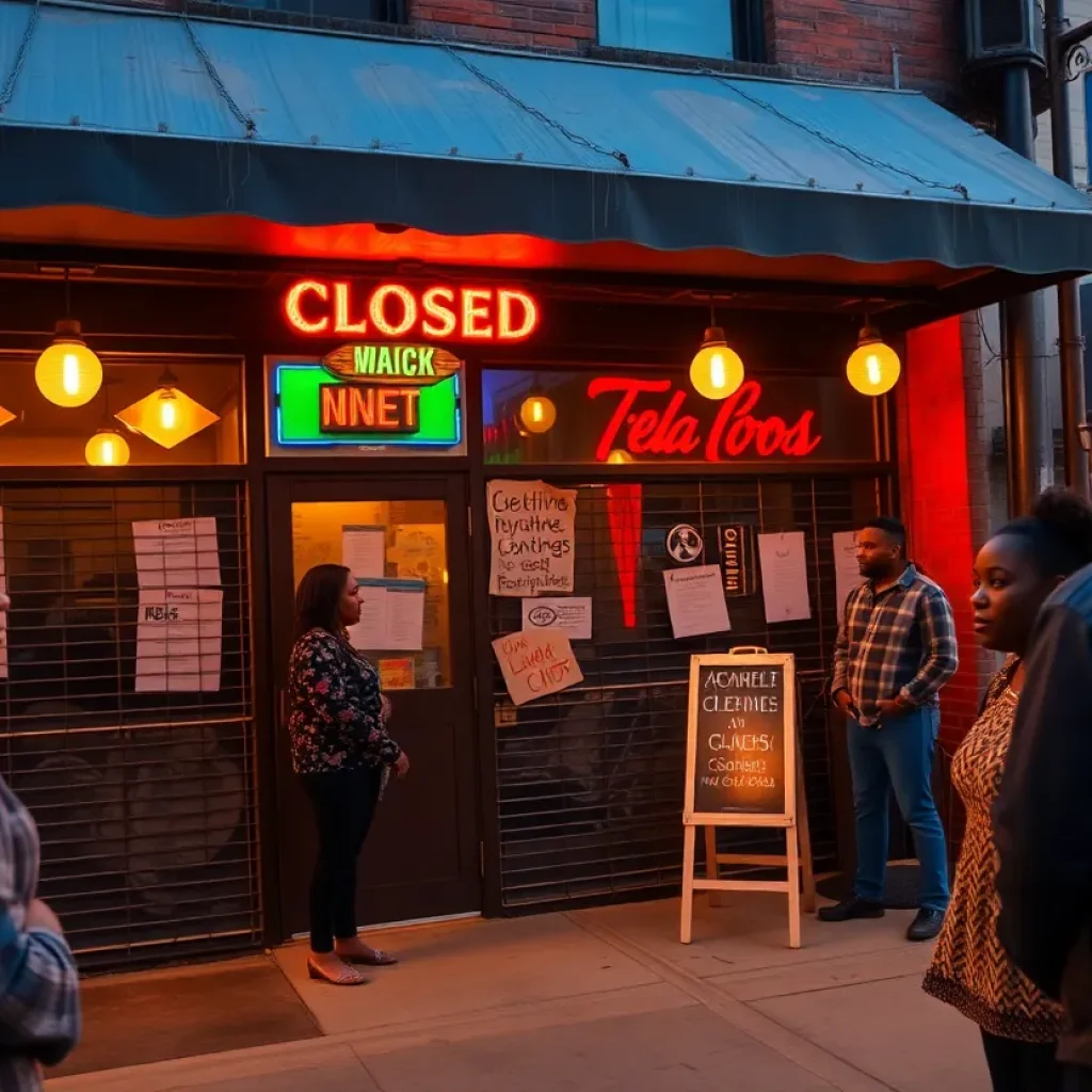 Image of Ambiance GR Kitchen & Lounge closed with community discussions outdoors.