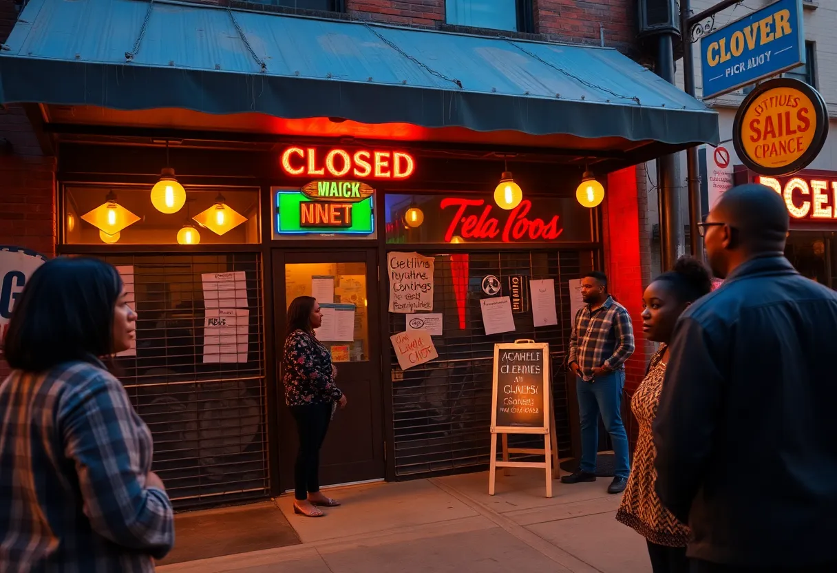 Image of Ambiance GR Kitchen & Lounge closed with community discussions outdoors.