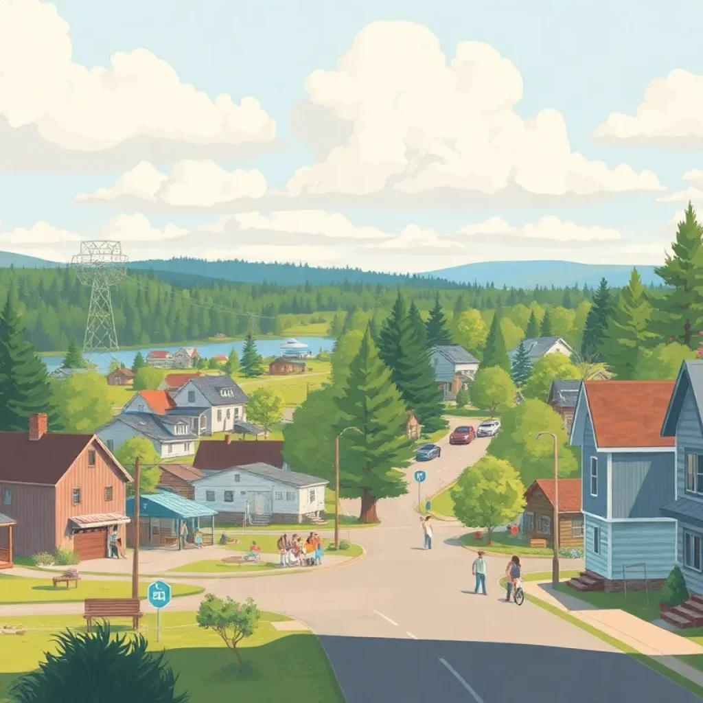 A picturesque view of northern Michigan showcasing small-town life.
