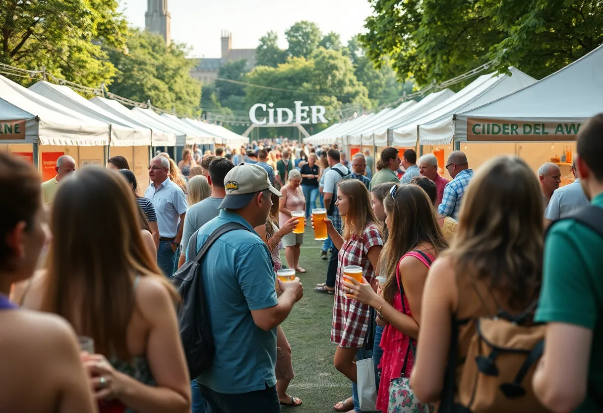 Cider Week GR festival at Rosa Parks Circle with cider tasting booths