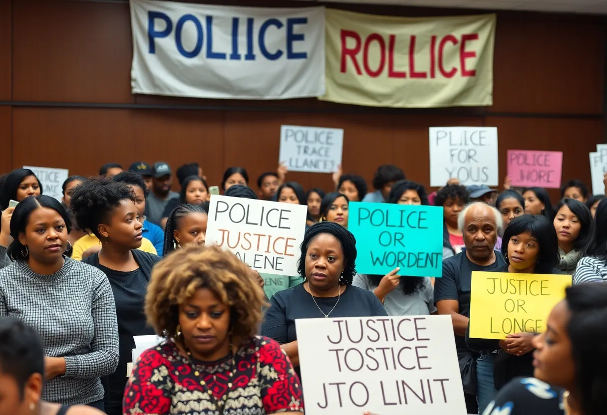 Community members gathered at a listening session about police accountability.