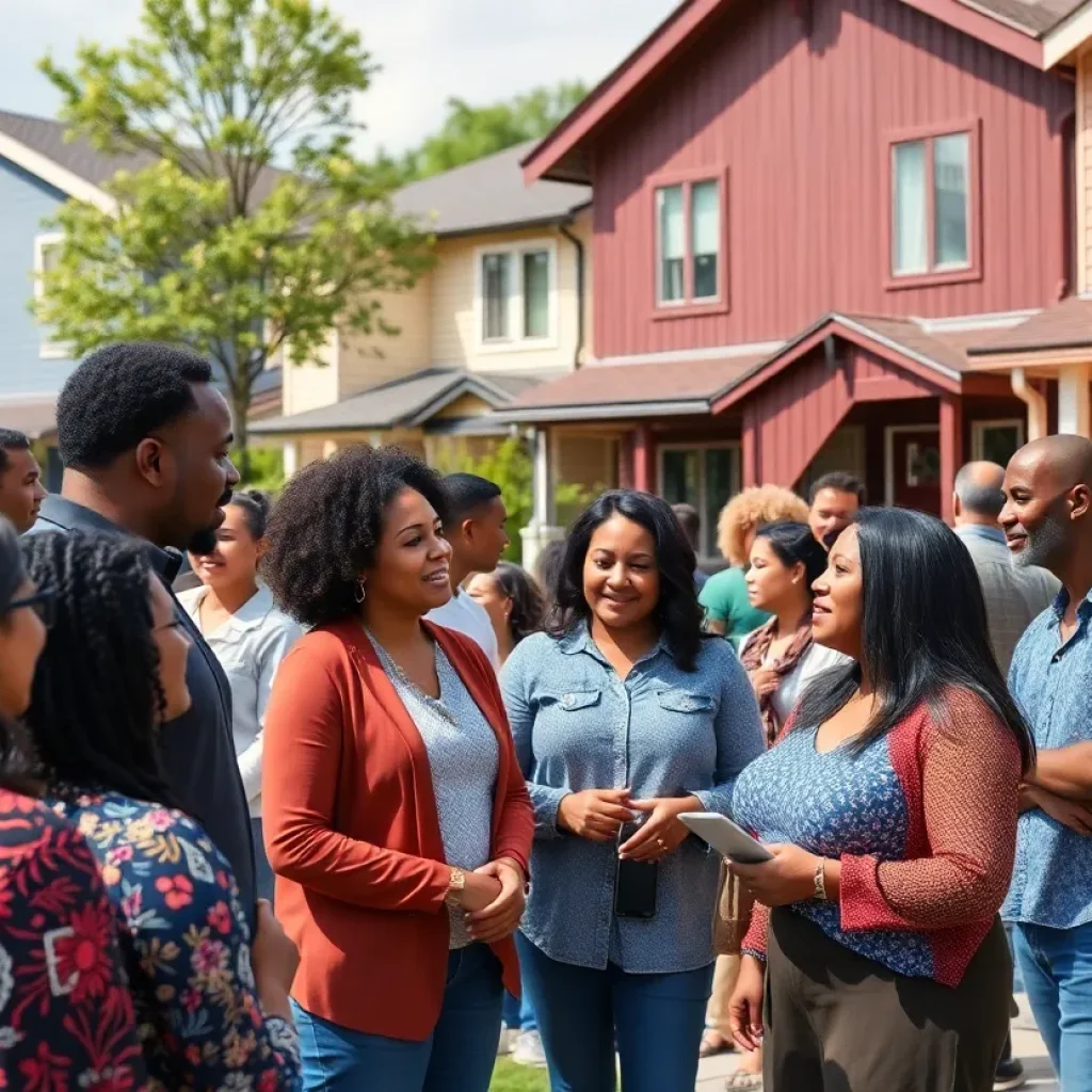 Community members discussing affordable housing solutions in Grand Rapids