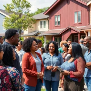 Community members discussing affordable housing solutions in Grand Rapids