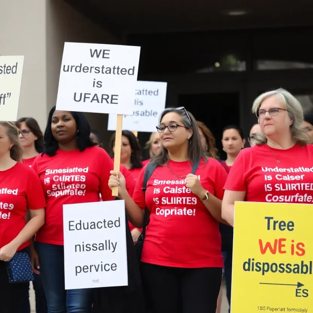 Educators protesting for better salaries in Grand Rapids