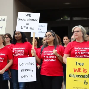 Educators protesting for better salaries in Grand Rapids