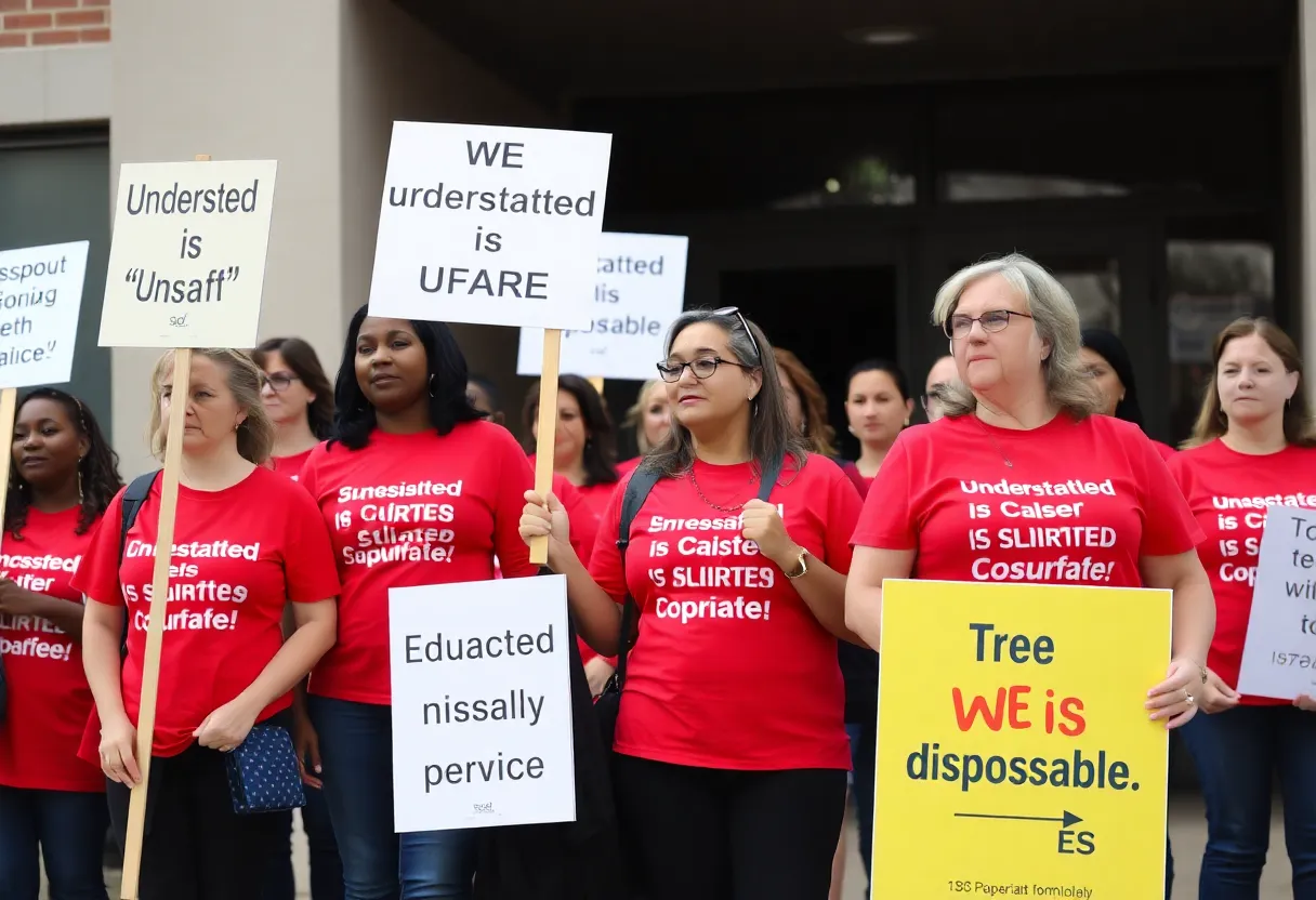 Educators protesting for better salaries in Grand Rapids