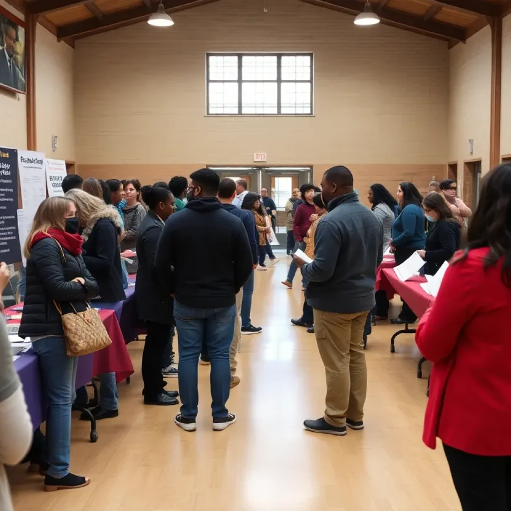 Attendees at the Grand Rapids expungement event receiving legal assistance