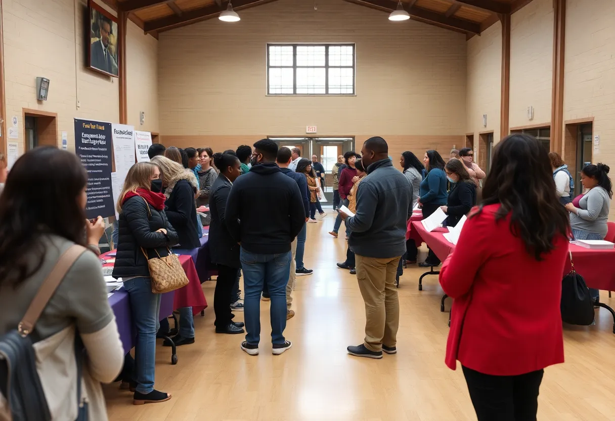 Attendees at the Grand Rapids expungement event receiving legal assistance