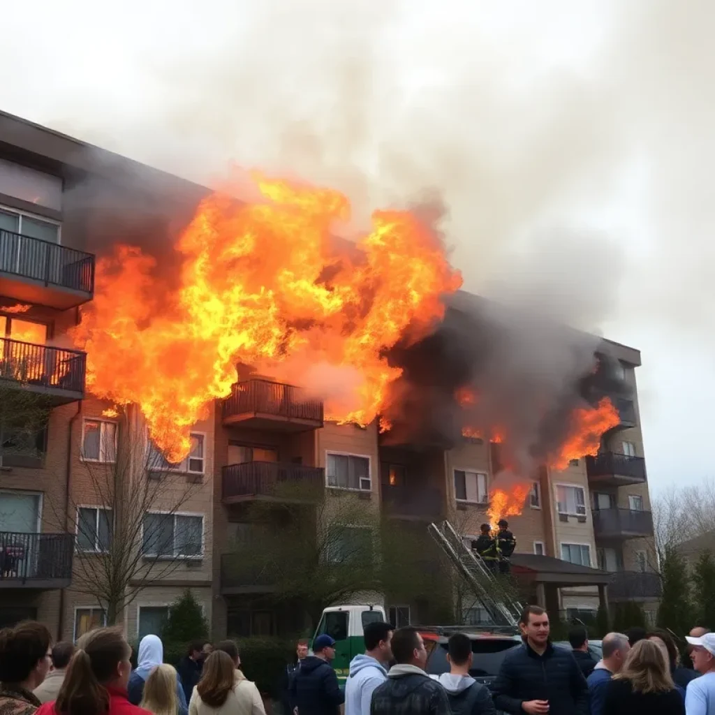 Firefighters battling flames at a Grand Rapids condo