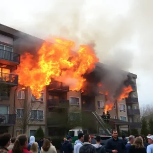 Firefighters battling flames at a Grand Rapids condo
