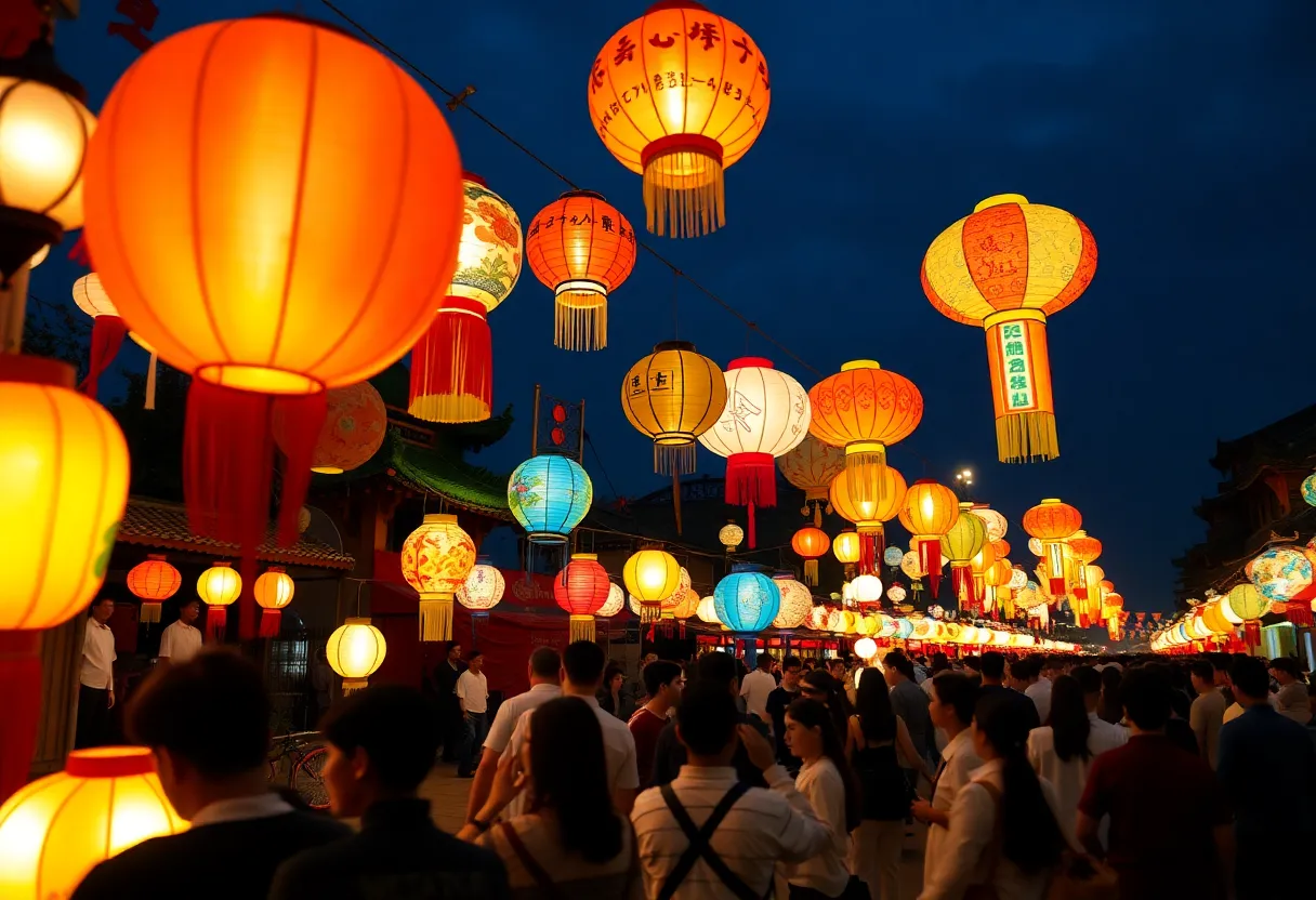 Colorful handcrafted lanterns at the Grand Rapids Lantern Festival