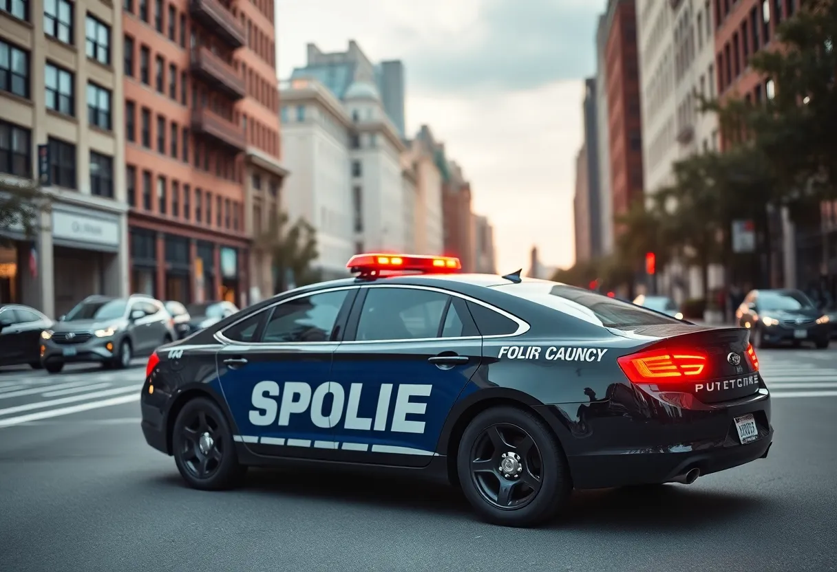 Police car in Grand Rapids city street