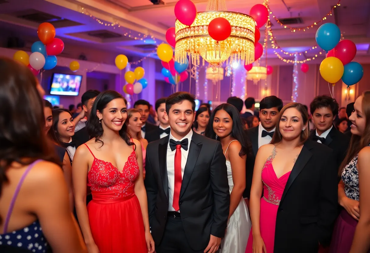 Students enjoying prom festivities in Grand Rapids 2025