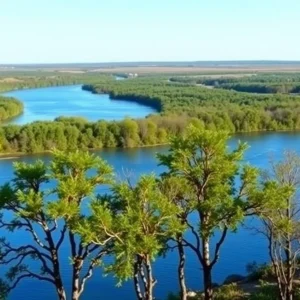Scenic view of the Grand River highlighting its historical importance to Native Americans