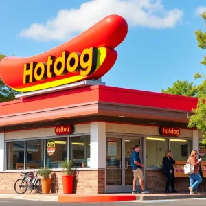 Exterior view of GringoDog's Dog House with patrons