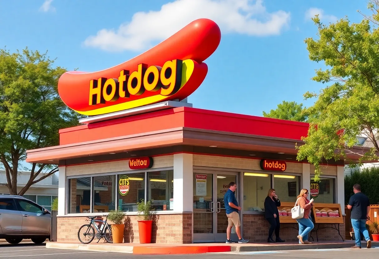 Exterior view of GringoDog's Dog House with patrons