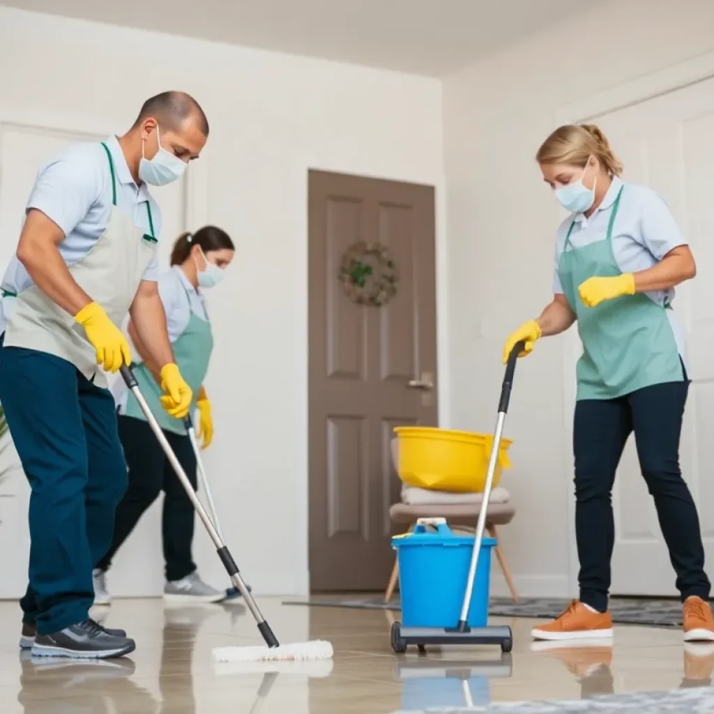 Jeannie Cleaning team providing cleaning services in a home.