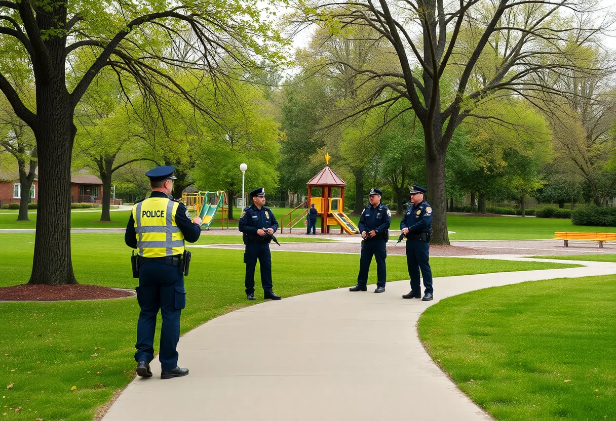 Police presence near Jacee Park in Kentwood after a shooting incident