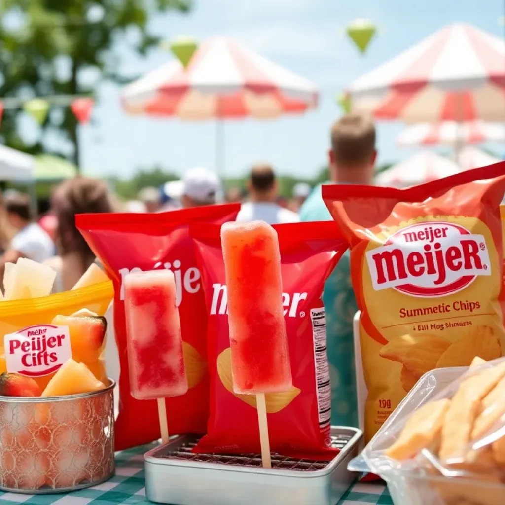 Selection of Meijer-brand summertime products on display