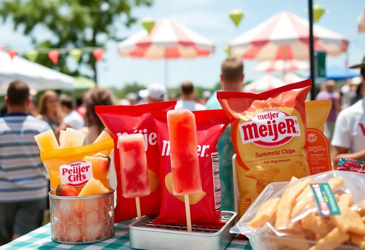 Selection of Meijer-brand summertime products on display