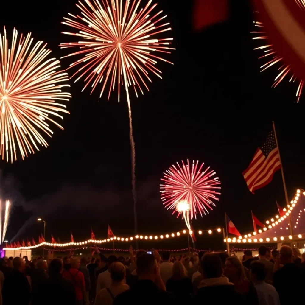 Fireworks display over Grand Rapids during Memorial Day celebration