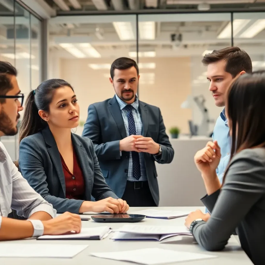 Employees discussing concerns during Microsoft layoffs