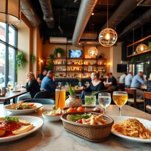 Brunch dishes and bar at Morning Belle in Walker