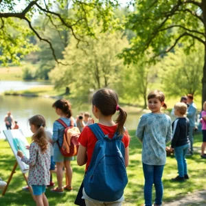 Families and friends engaging in nature activities at Kent County Parks.