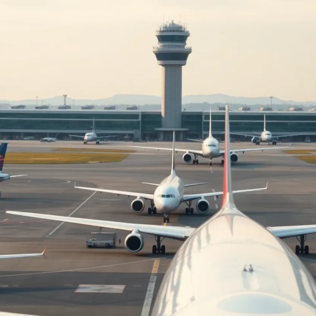 Air traffic controllers managing flights at Newark Airport
