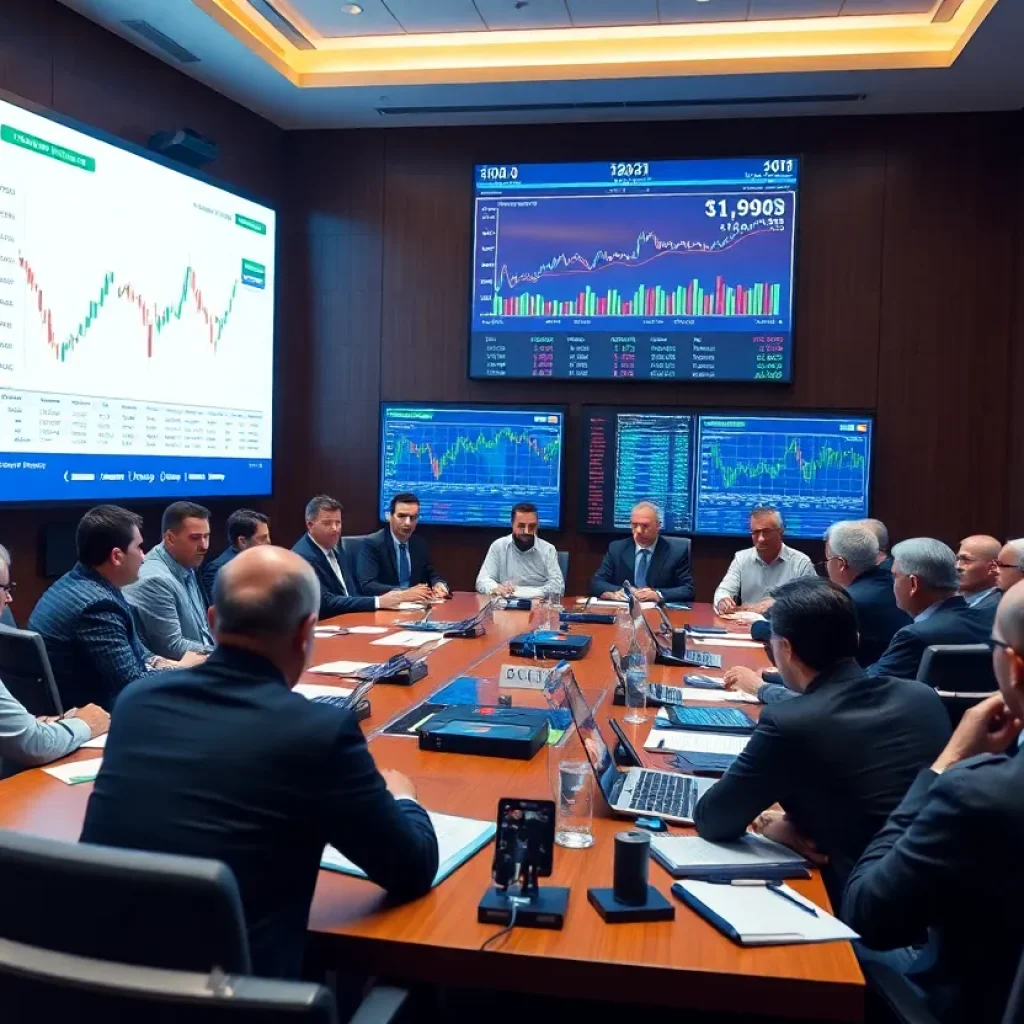 Representatives at an OPEC+ meeting discussing oil production.